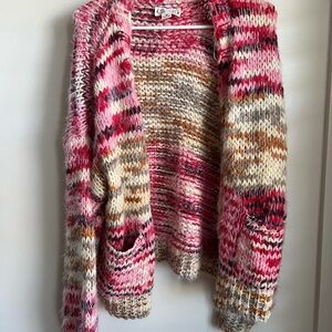 Love Riche Pink and Cream Knit Cardigan
